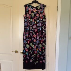 Monique Lhuillier multifloral embroidered midi dress